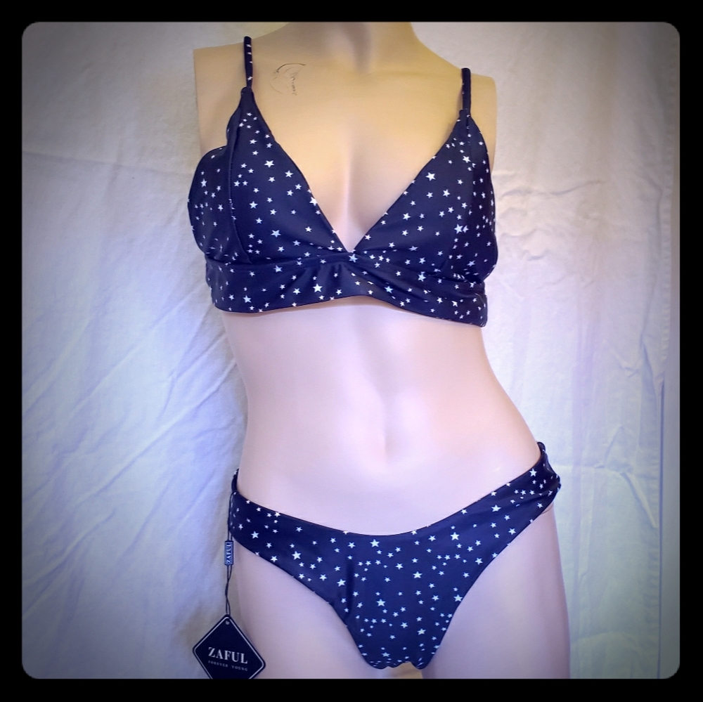 FINAL MARKDOWN- Zaful Star Print Bikini with Cheeky Bottoms
